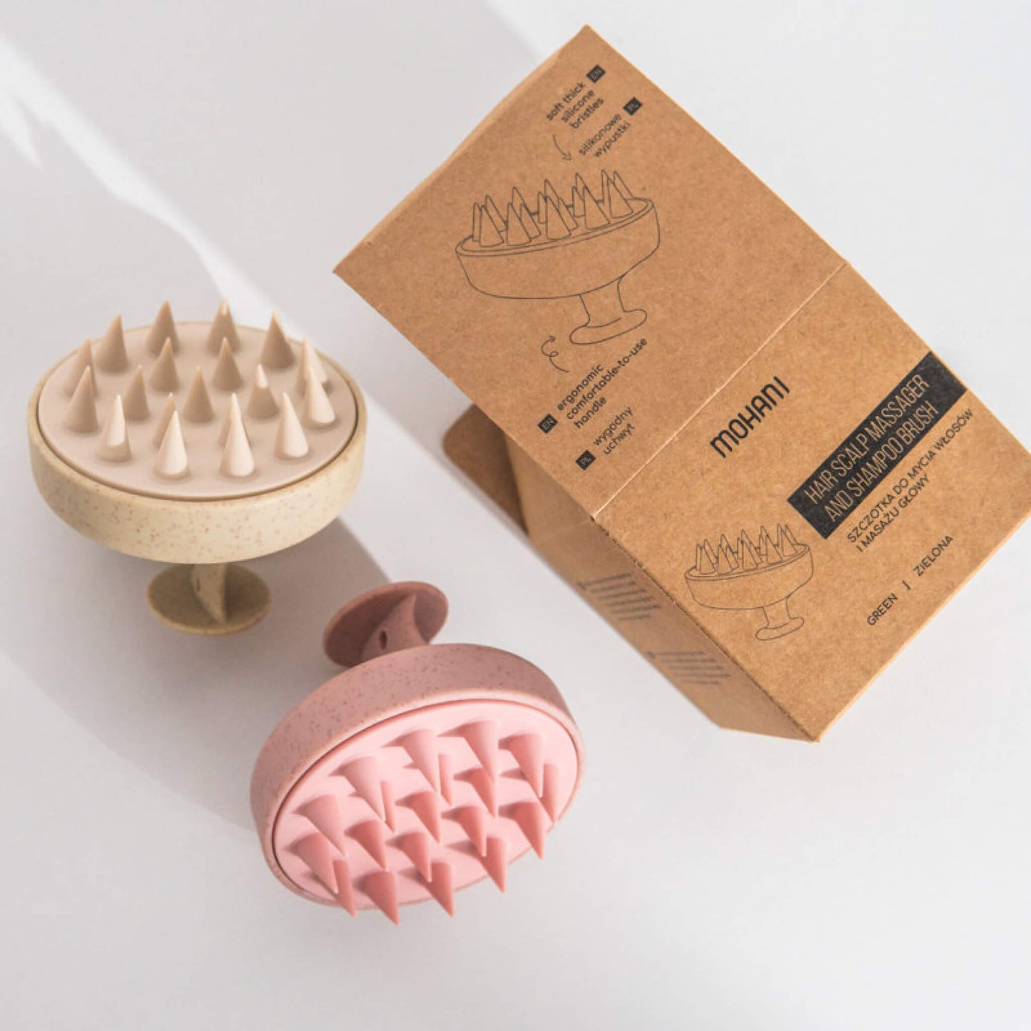 MOHANI Hair scalp massager and shampoo brush PINK